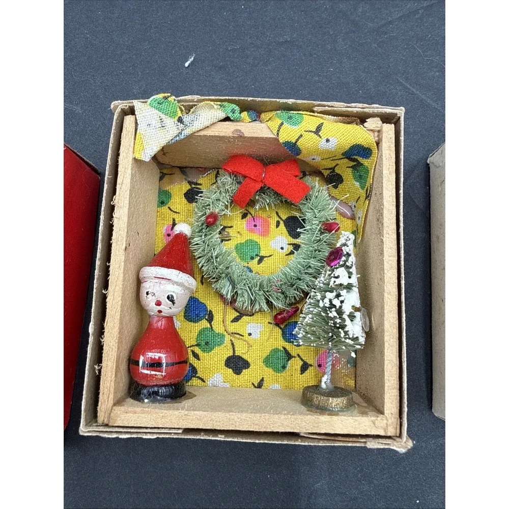 Vtg‎ Miniature Christmas House Decorations Commobore